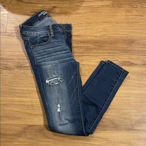American Eagle Outfitters Women's Dark Blue Skinny Jeans